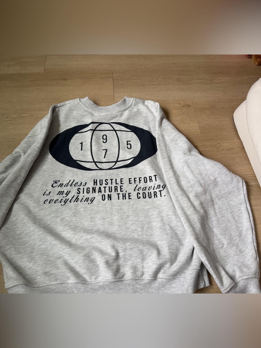 Zara -Unstoppable Momentum Grey Graphic Crewneck Sweatshirt - Picture 2 of 3
